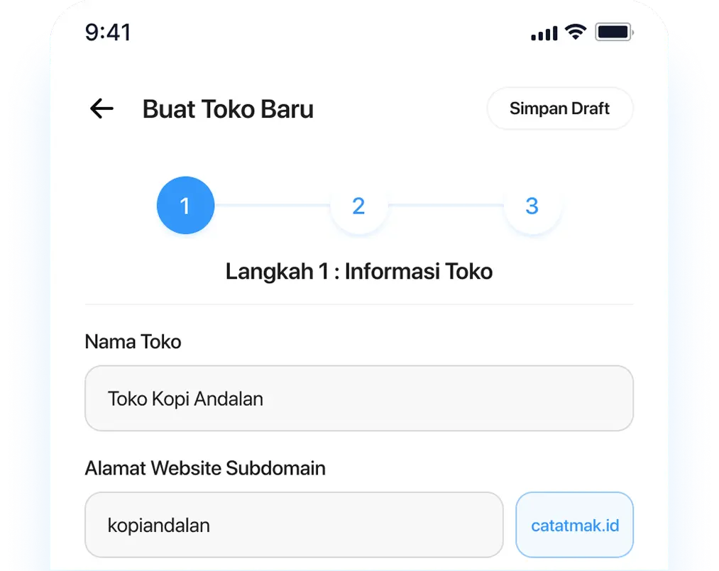 Form Buat Toko Baru